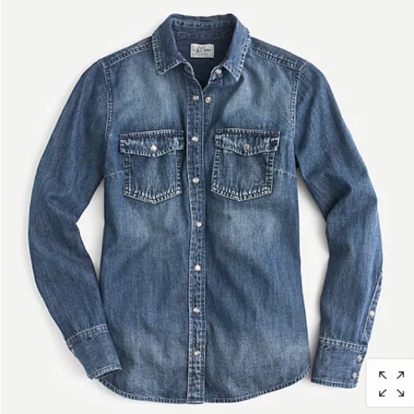 J. Crew Tops - 💙J. CREW💙WESTERN CHAMBRAY SHIRT VINTAGE INDIGO💙